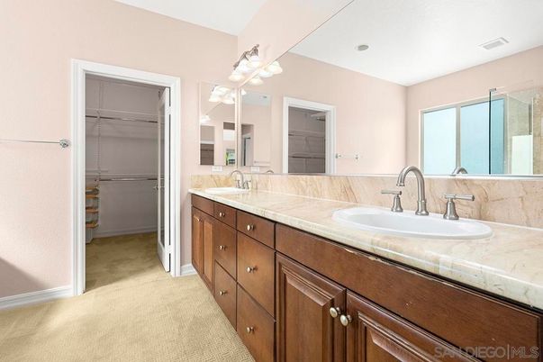 Bathroom, Dual Sink Vanities, Glass Shower, Interior, Tile Countertops