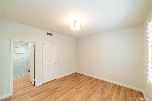 Bathroom, Empty room, Glass Shower, Interior, Wood Texture Flooring