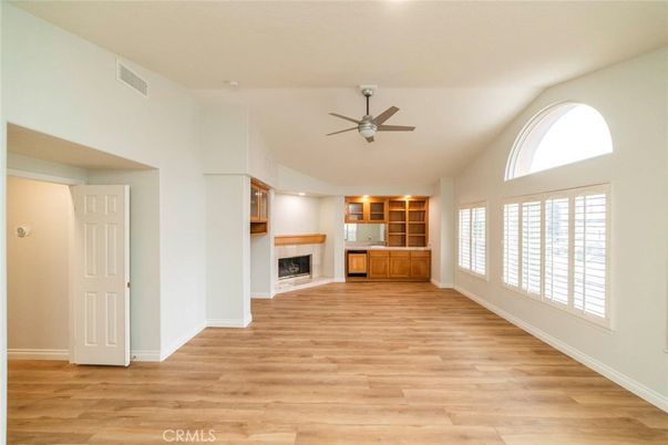 Empty room, Fireplace, Interior, Wood Texture Flooring