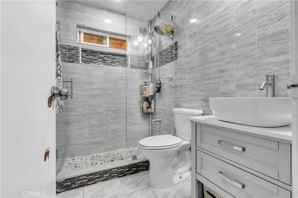 Bathroom, Glass Shower, Interior, Marble, Recessed Lighting