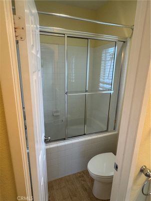Bathroom, Glass Shower, Interior, Wood Texture Flooring