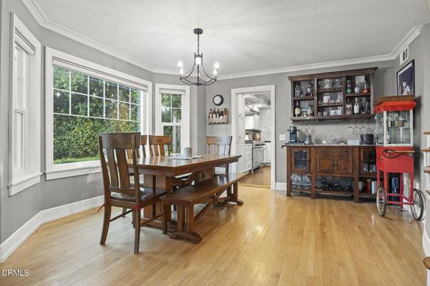 Chandelier, Dining room, Interior, Wood Texture Flooring