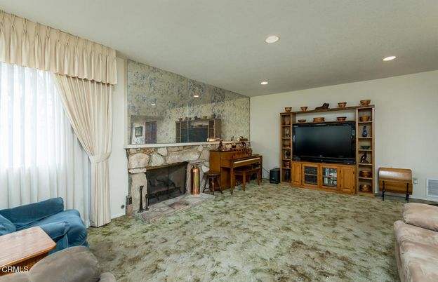 Fireplace, Interior, Piano, Recessed Lighting