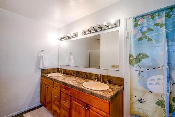 Bathroom, Dual Sink Vanities, Interior, Tile Countertops