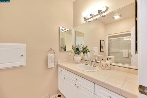 Bathroom, Glass Shower, Interior, Tile Countertops