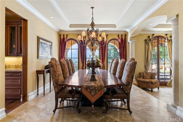 Chandelier, Dining room, Interior, Recessed Lighting