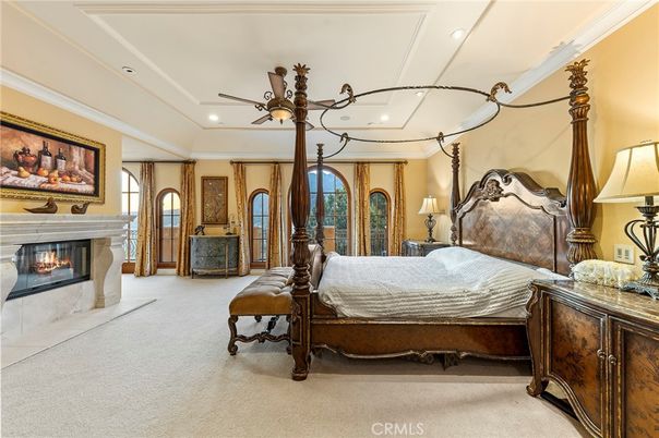 Bedroom, Fireplace, Interior, Recessed Lighting