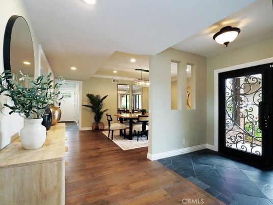 Dining room, Fireplace, Interior, Kitchen, Living room, Pendant Lights, Recessed Lighting, Wood Texture Flooring