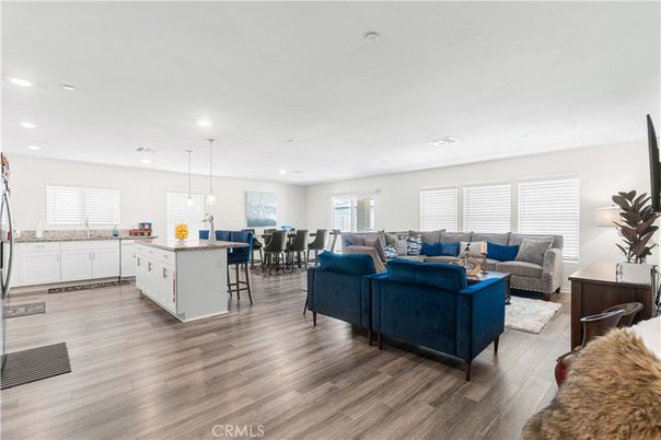 Dining room, Interior, Kitchen, Living room, Pendant Lights, Recessed Lighting, Wood Texture Flooring