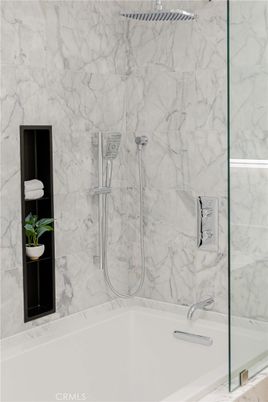 Bathroom, Glass Shower, Interior, Marble Walls