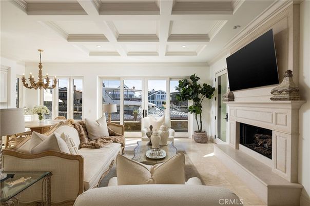 Chandelier, Dining room, Fireplace, Interior, Living room, Recessed Lighting