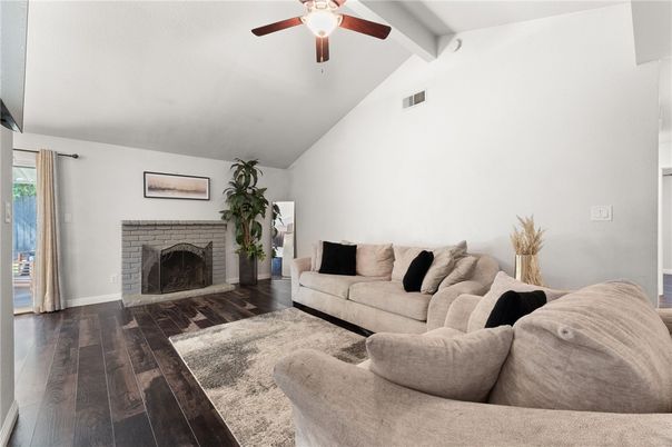Fireplace, Interior, Living room, Wood Texture Flooring
