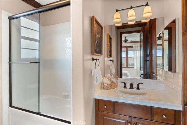 Bathroom, Glass Shower, Interior, Tile Countertops