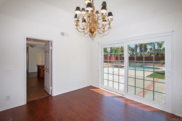 Chandelier, Empty room, Interior, Wood Texture Flooring