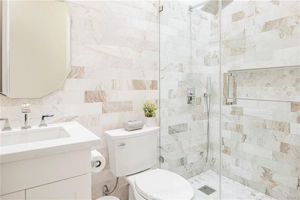 Bathroom, Glass Shower, Interior, Marble Walls