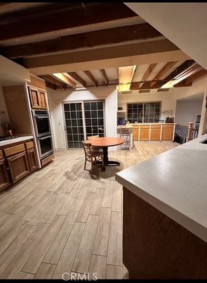 Dining room, Interior, Kitchen, Wooden Beams, Wood Texture Flooring
