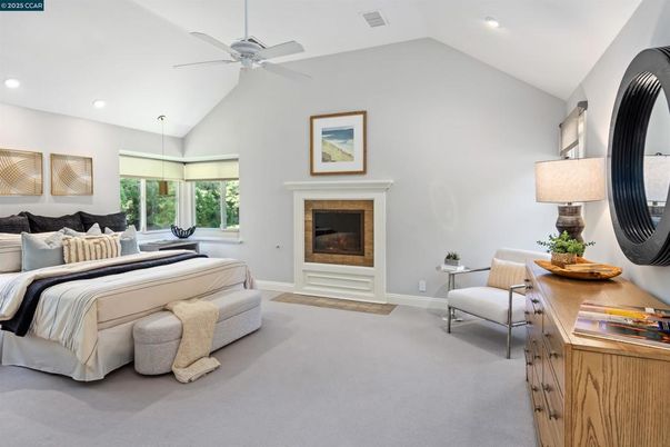 Bedroom, Fireplace, Interior, Recessed Lighting
