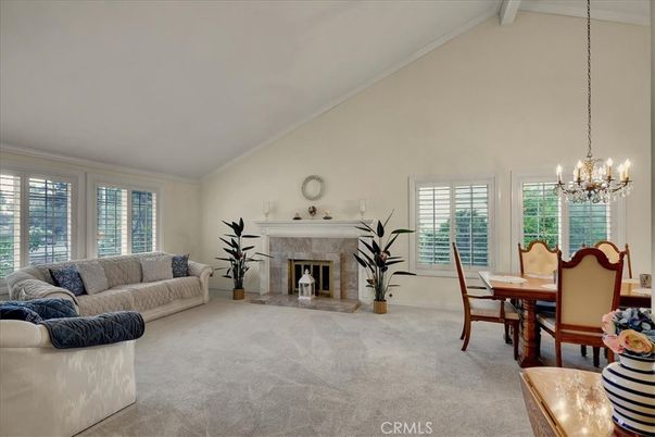 Chandelier, Dining room, Fireplace, Interior, Living room