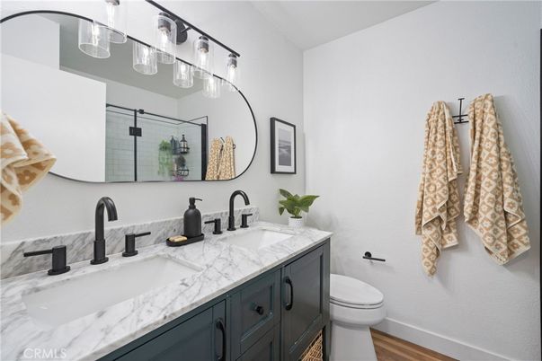 Bathroom, Dual Sink Vanities, Interior, Wood Texture Flooring