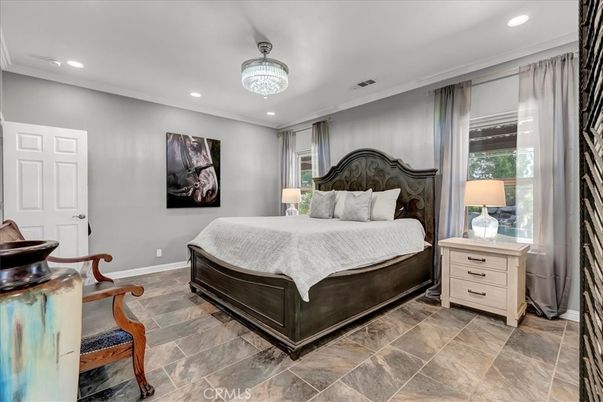 Bedroom, Chandelier, Interior, Recessed Lighting