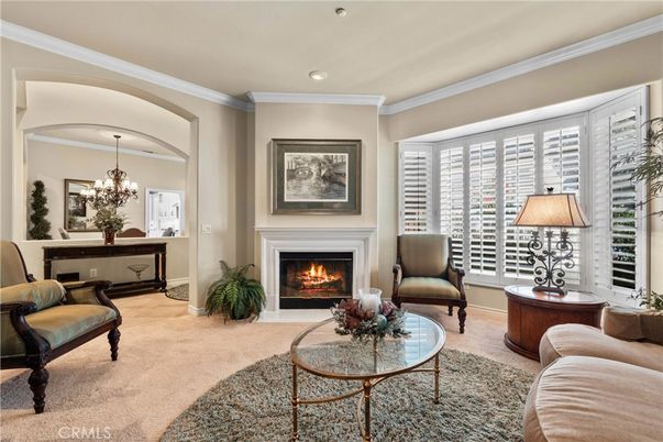 Chandelier, Dining room, Fireplace, Interior, Living room, Recessed Lighting