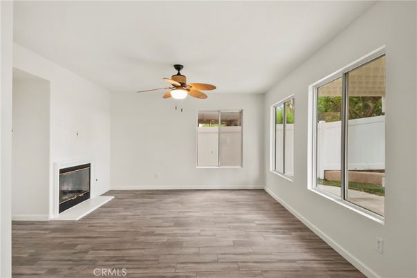 Empty room, Fireplace, Interior, Wood Texture Flooring