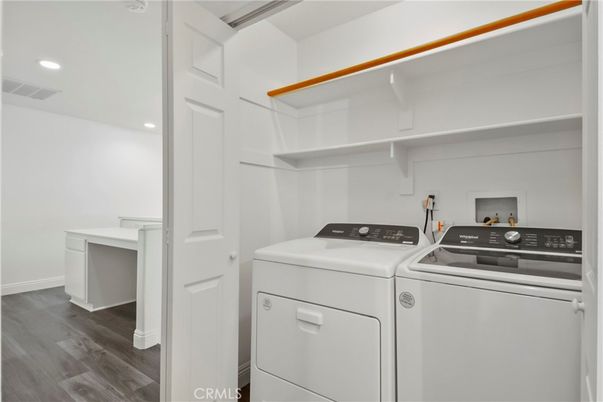 Interior, Recessed Lighting, Utility Closets, Washer, Wood Texture Flooring