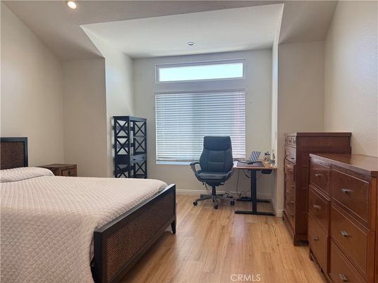 Bedroom, Home Office, Interior, Recessed Lighting, Wood Texture Flooring