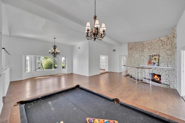 Fireplace, Interior, Stone Walls, Wood Texture Flooring