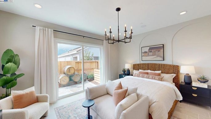 Bedroom, Interior, Pendant Lights, Recessed Lighting