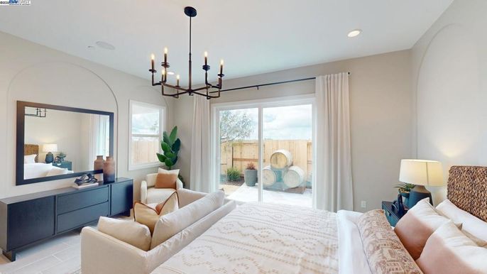 Bedroom, Chandelier, Interior, Recessed Lighting
