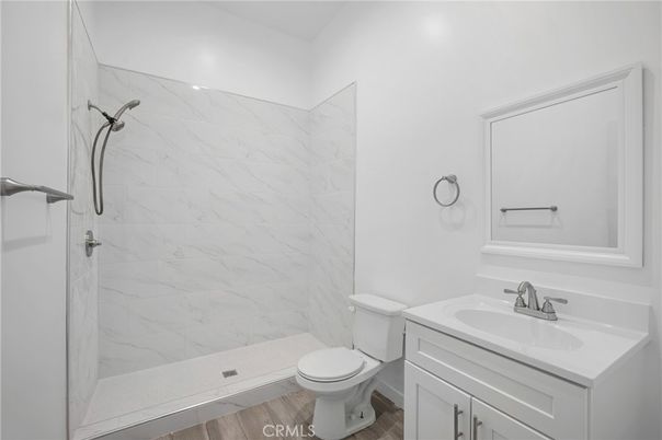 Bathroom, Interior, Marble Walls, Wood Texture Flooring