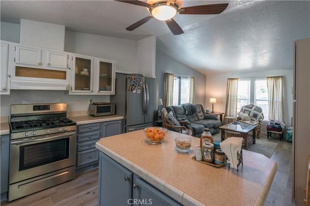 Interior, Kitchen, Living room, Stainless Steel Appliances, Wood Texture Flooring