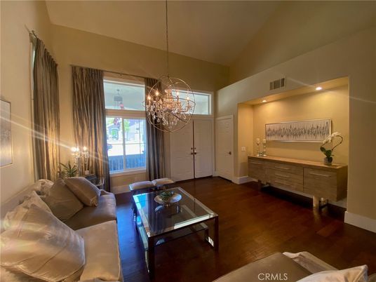 Chandelier, Interior, Living room, Recessed Lighting, Wood Texture Flooring