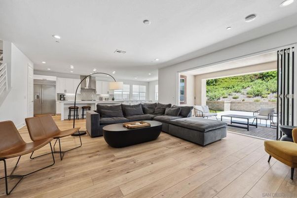 Interior, Kitchen, Living room, Recessed Lighting, Wood Texture Flooring