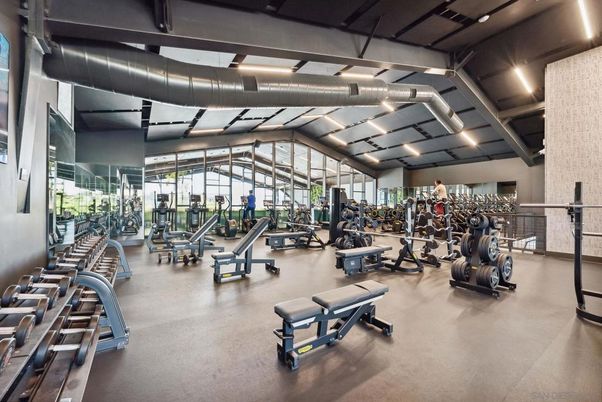 Fitness Equipment, Gym, Interior, Recessed Lighting