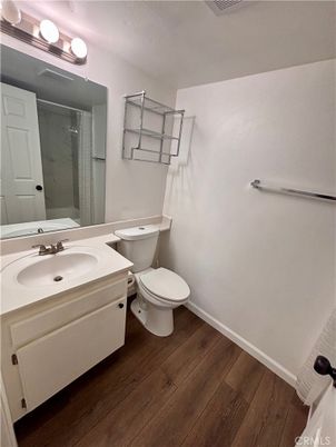 Bathroom, Glass Shower, Interior, Wood Texture Flooring