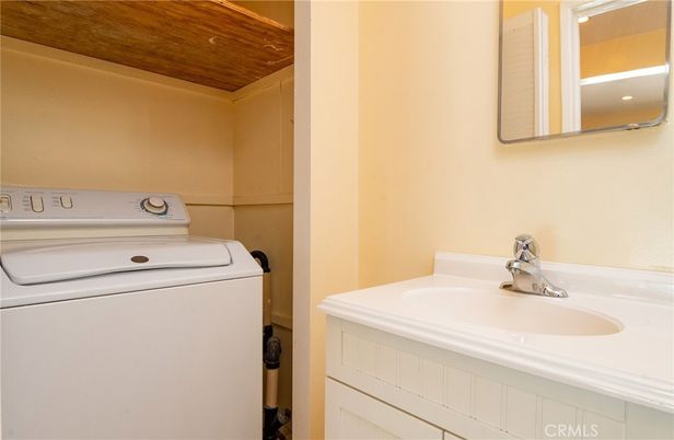 Bathroom, Interior, Washer, Wooden Ceilings
