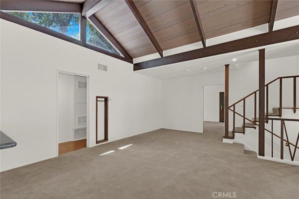 Empty room, Interior, Recessed Lighting, Wooden Beams, Wooden Ceilings