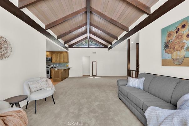 Interior, Kitchen, Living room, Recessed Lighting, Wooden Beams, Wooden Ceilings