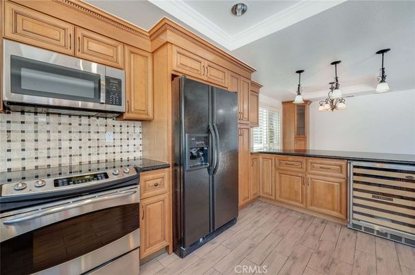 Interior, Kitchen, Pendant Lights, Stainless Steel Appliances, Wood Texture Flooring