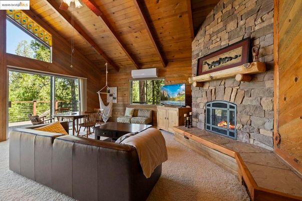 Dining room, Fireplace, Interior, Living room, Stone Walls, Wooden Beams, Wooden Ceilings, Wooden Walls