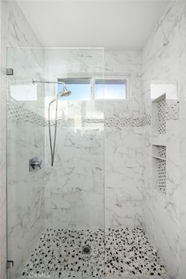 Bathroom, Glass Shower, Interior, Marble Walls