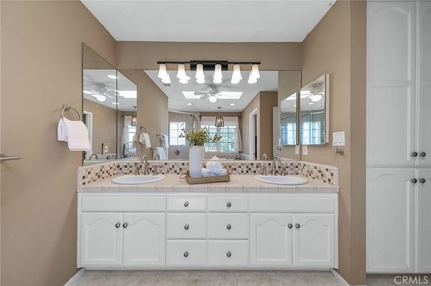 Bathroom, Dual Sink Vanities, Interior, Tile Countertops