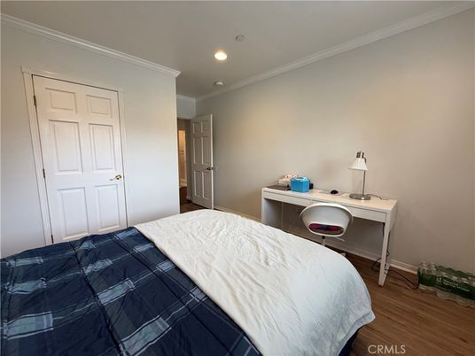Bedroom, Home Office, Interior, Recessed Lighting, Wood Texture Flooring