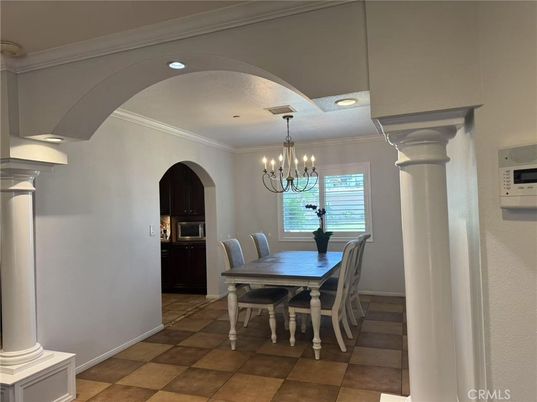 Chandelier, Dining room, Interior, Recessed Lighting