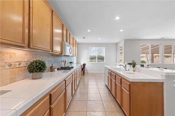 Interior, Kitchen, Recessed Lighting, Tile Countertops