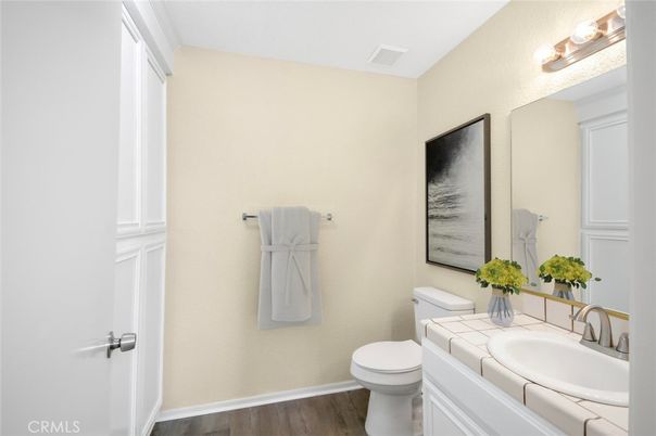 Bathroom, Interior, Tile Countertops, Wood Texture Flooring