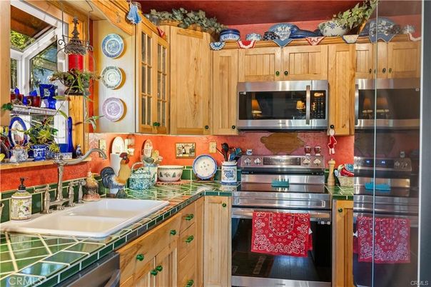 Interior, Kitchen, Stainless Steel Appliances, Tile Countertops