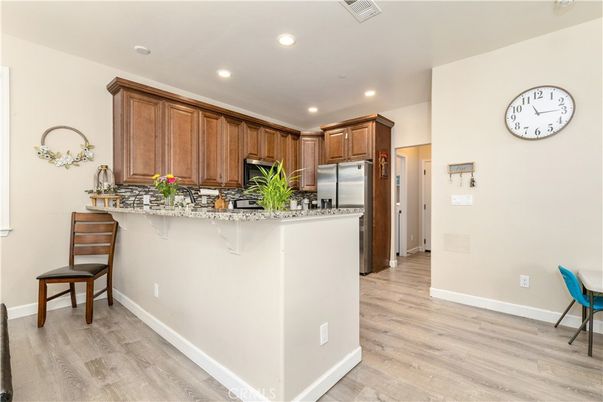 Interior, Kitchen, Recessed Lighting, Wood Texture Flooring